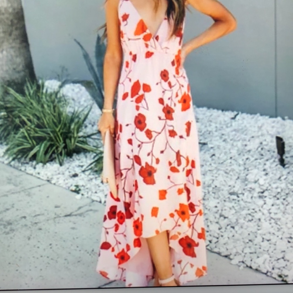 Floral High Low Maxi‎ Dress Villa D’Este NWT